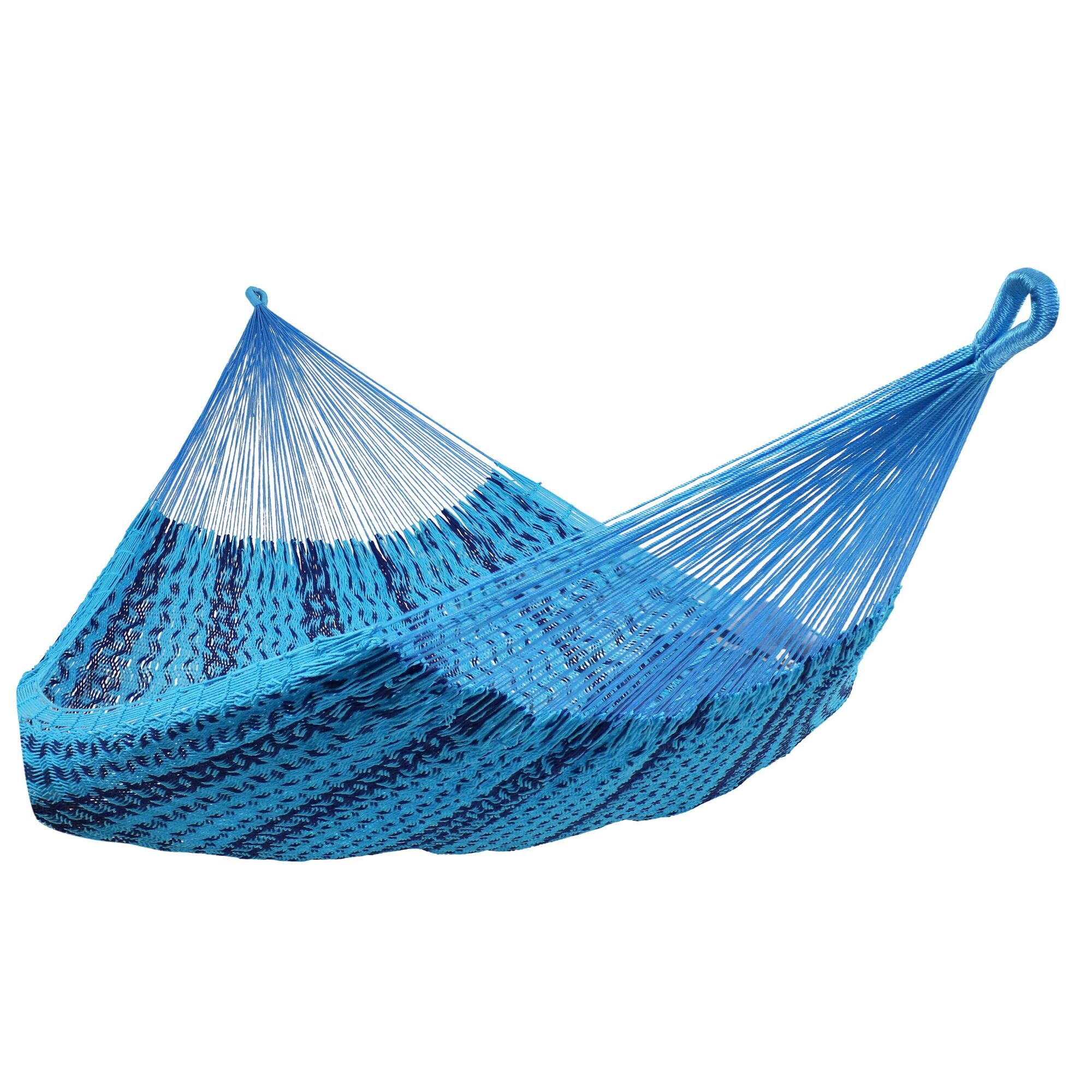 Sunnydaze Decor Handwoven XXL Thick Cord Mayan Hammock, Stand Not Included, 156in. x 90in., Cotton, 625lb. Capacity, Blue, Model# HM24BLU